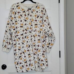 Vintage Simply Basic Cat Flanel Night Gown Pajamas XL